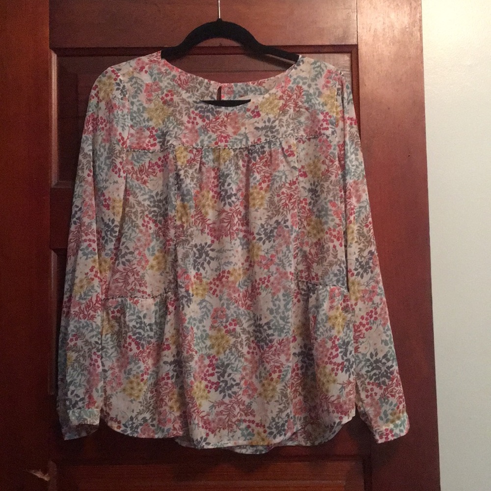 Loft Long sleeve floral blouse.